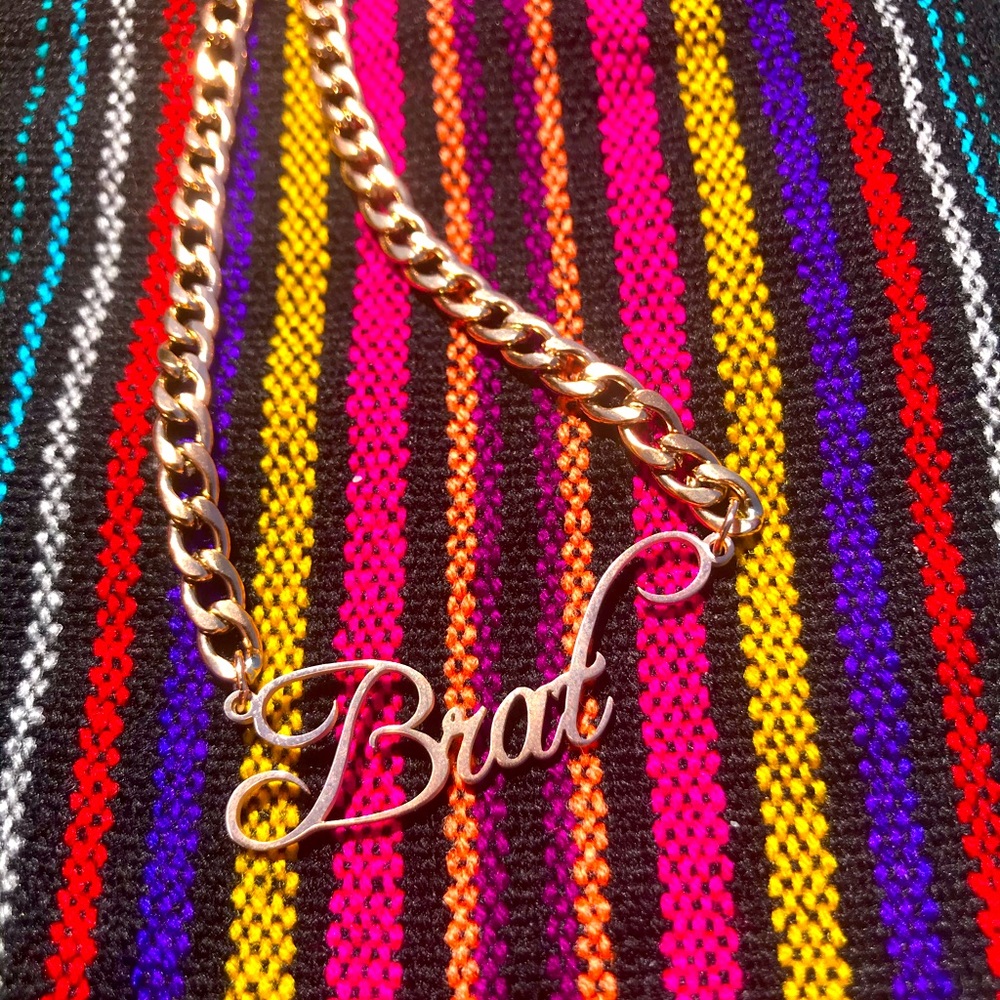 BRAT Rose Gold Cuban Curb Chain Custom Necklace